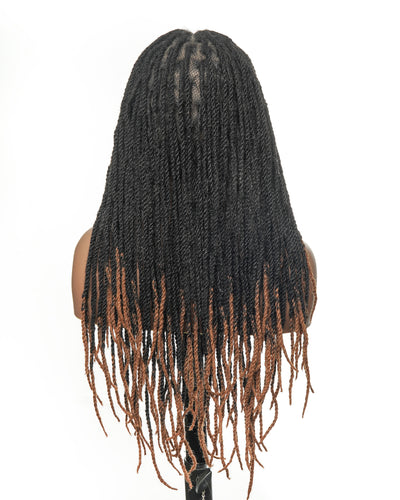 24" 100% Human Hair HD Full Lace Twist  Dreadlock Wig