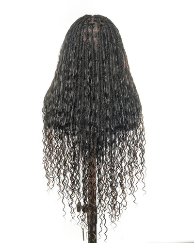100% Human Hair Salon-level Pre Bleached HD Full Lace Knotless Boho Locs Wig 100 Strands
