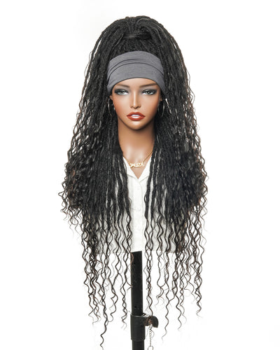100% Human Hair Salon-level Pre Bleached HD Full Lace Knotless Boho Locs Wig 100 Strands