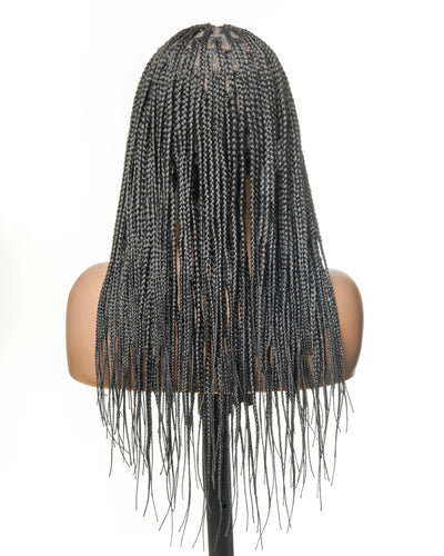 Glueless 24" Pre Cut HD Full Elastic Lace Box Braided Wig With Flat Roots