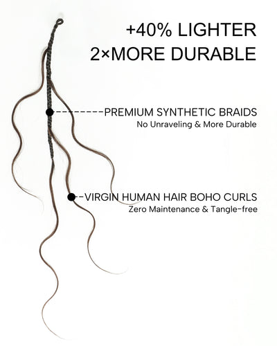 Custom Color Mix 12 Inch Body Wave Human Hair Boho Crochet Braids - Pre Loop
