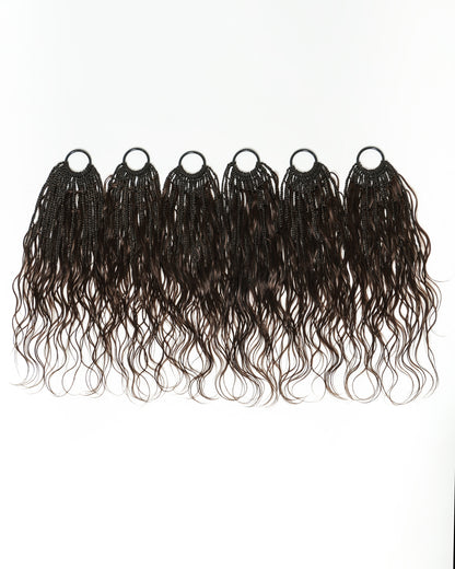 18" Bora Bora Crochet Braids With Body Wave Human Hair Boho Curls 120 Strands/Pack