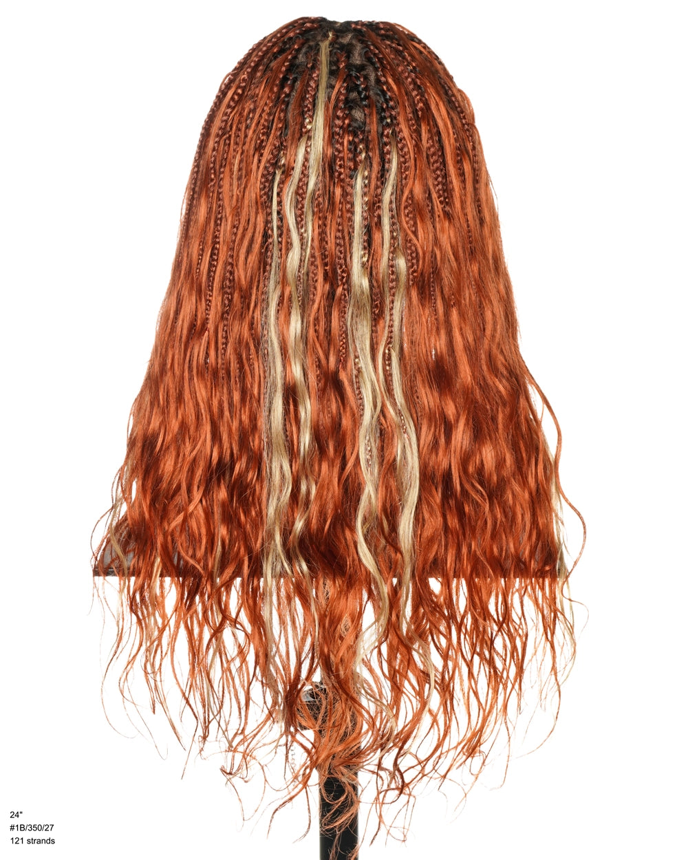 Derrika Design 24" Ginger Bora Bora Braided Wig With Highlight