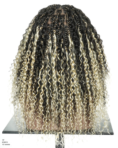 Diane's Pre bleached Human Hair Lace Ombre Boho Box Braided Wig (Extra Full)