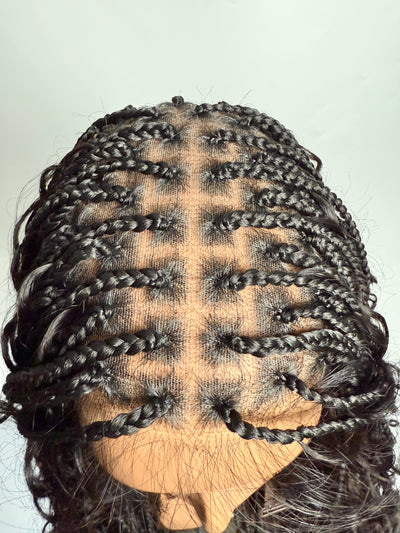 Coco - Glueless Human Hair Braided Wig Pre Cut HD Full Elastic Lace Free Part Ready-To-Go (Lace Not Hand Tied)