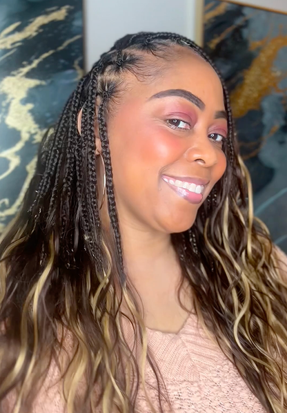 18" Ghost Loop™ Crochet Boho Braids With Human Hair Curls