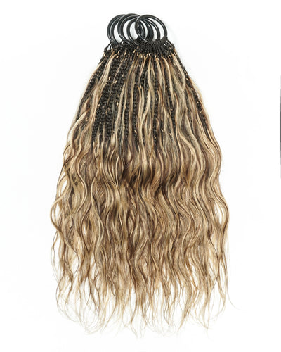 18" Ghost Loop™ Crochet Boho Braids With Human Hair Curls