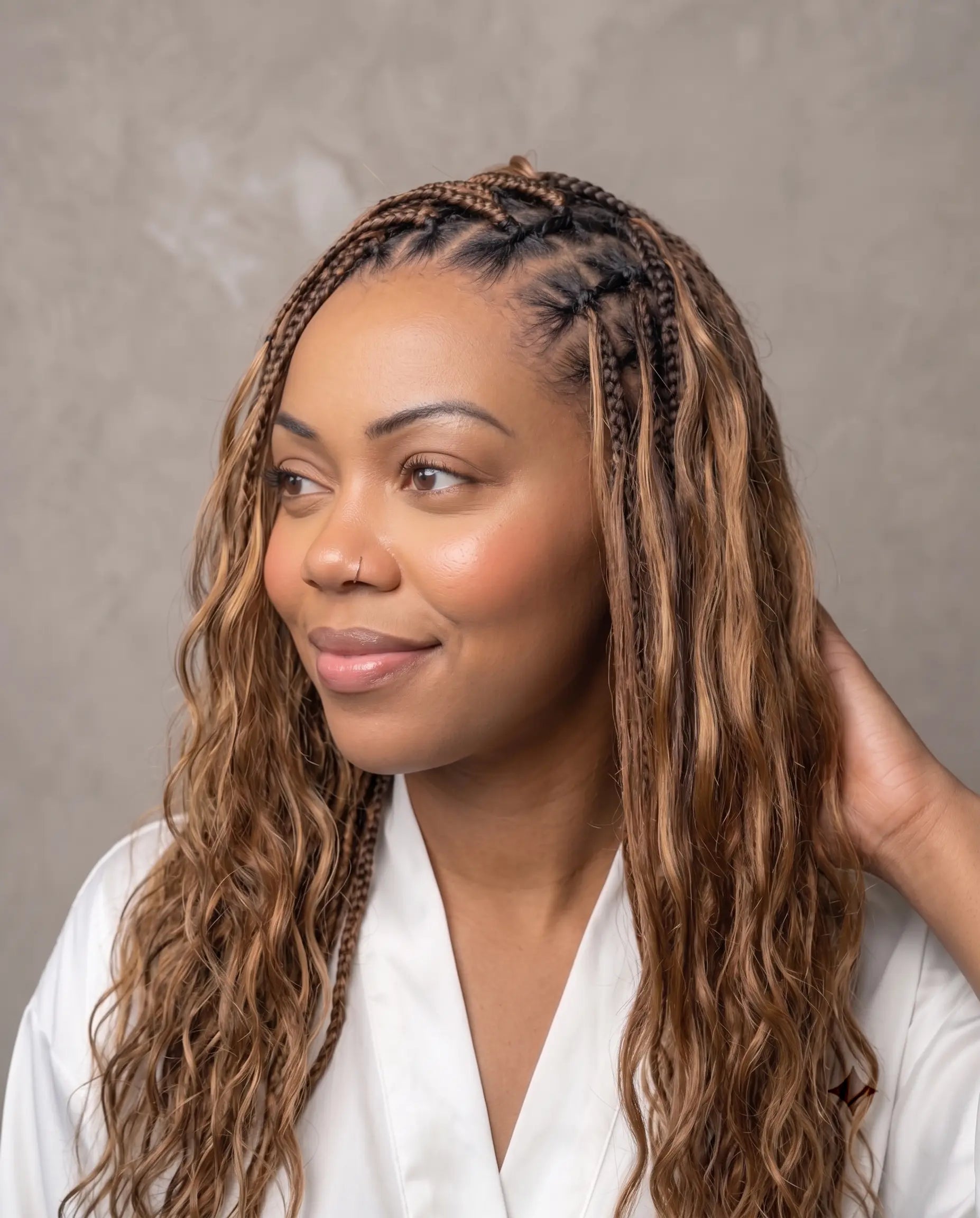 18" Ghost Loop™ Crochet Boho Braids With Human Hair Curls
