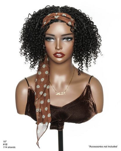 Glueless 8" Pre Cut HD Full Elastic Lace Ready-To-Go Boho Box Braided Wig With Human Hair Boho Afro Curly Boho Curls