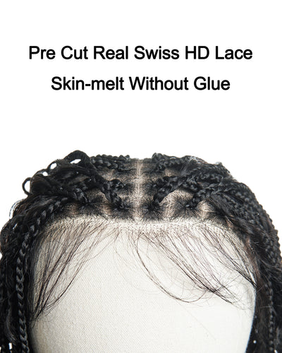 Coco - Glueless Human Hair Braided Wig Pre Cut HD Full Elastic Lace Free Part Ready-To-Go (Lace Not Hand Tied)