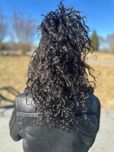 Kiki - 16" Pre Bleached Swiss HD Lace Human Hair Curls Full Lace Knotless Boho Box Braided Wig