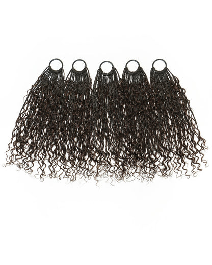 18" Crochet Braids With Human Hair Deep Wave Boho Curls 100 Strands/Pack
