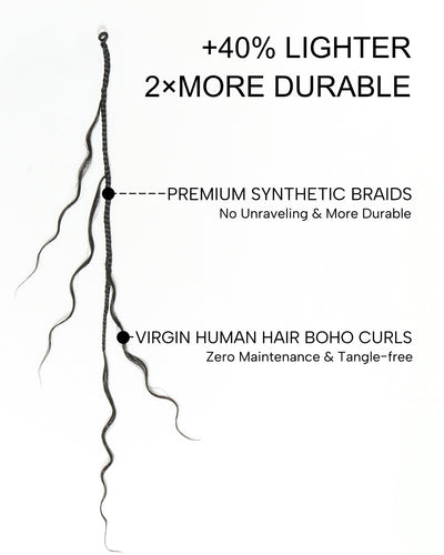 Kiki Crochet Braids - 12"-30" With Human Hair Curls 100 Strands/Pack Deep Wave