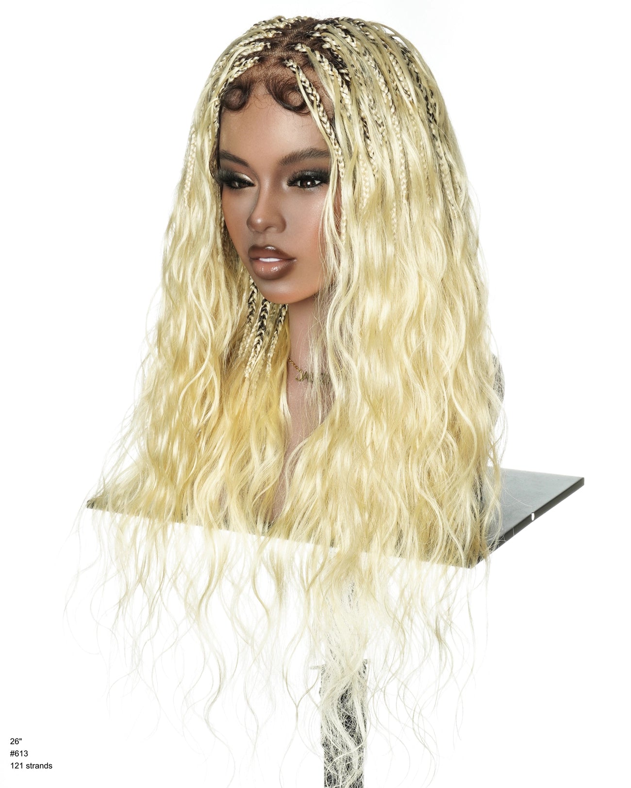 Michelle 26" 613 Blond Boho Box Braided Wig