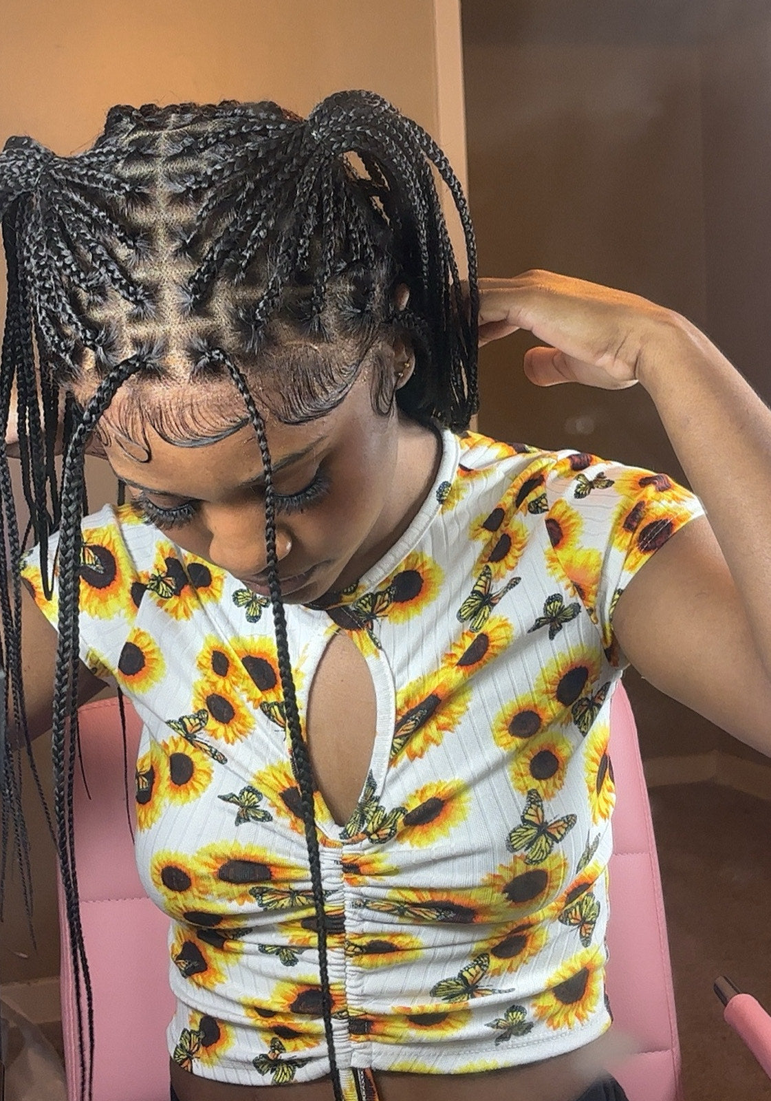 JALIZA Kora pre bleached human hair lace knotless braided wig