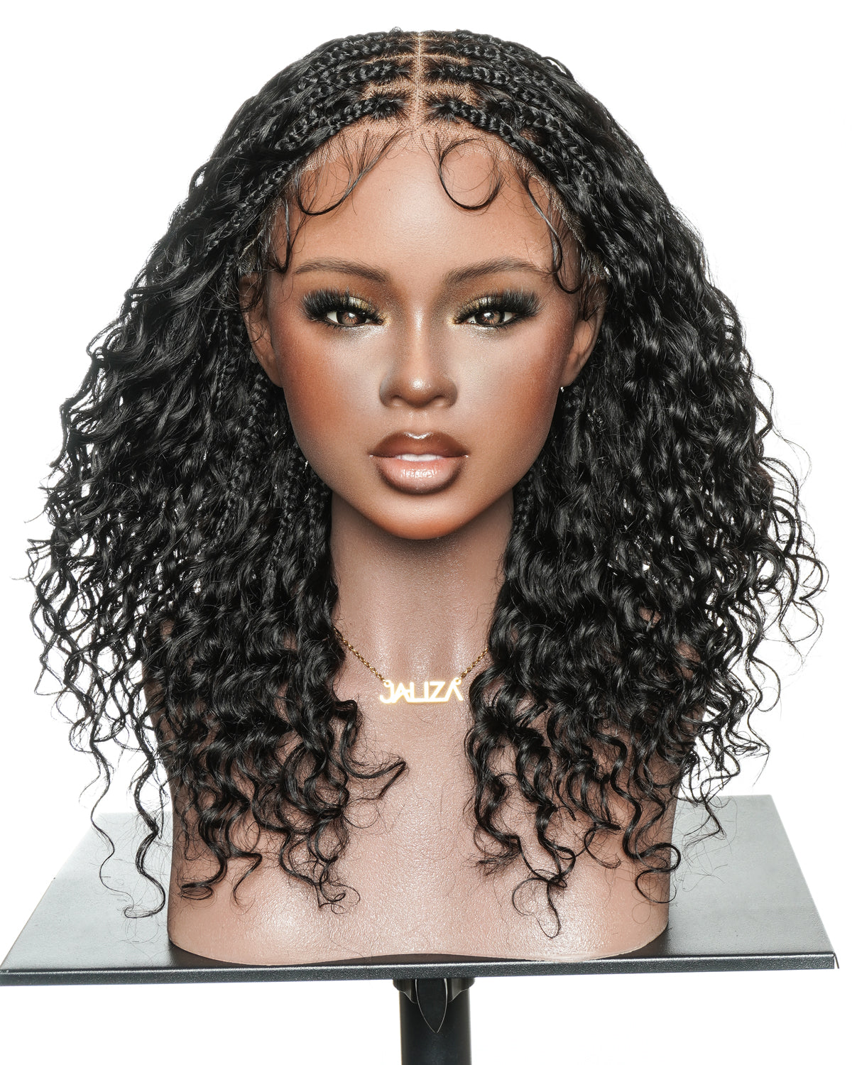 Kiki Wear To Go Real Glueless Swiss HD Full Lace Human Hair Boho Box Braided Wig With C Cap Design And Stretchable Lace