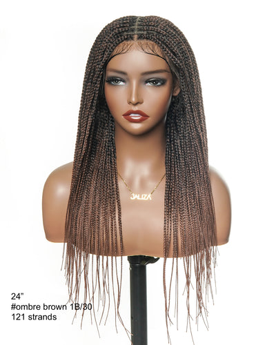 Ombre brown #30 full lace knotless braids wig
