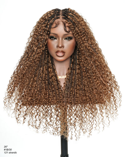 Lulu - Small Head Friendly Glueless Curly Boho Braided Wig (Small Cap Size for Petite Head)