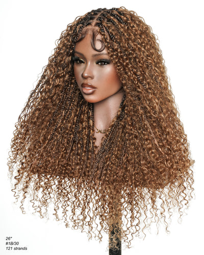 Lulu - Small Head Friendly Glueless Curly Boho Braided Wig (Small Cap Size for Petite Head)