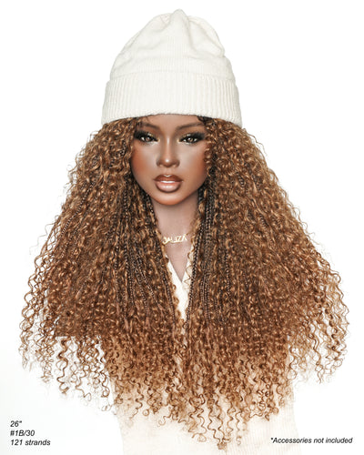 Lulu - Small Head Friendly Glueless Curly Boho Braided Wig (Small Cap Size for Petite Head)