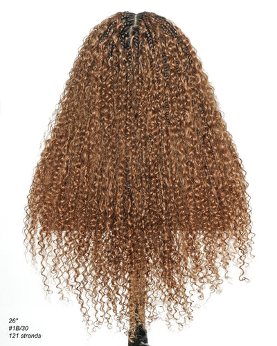 Lulu - Small Head Friendly Glueless Curly Boho Braided Wig (Small Cap Size for Petite Head)