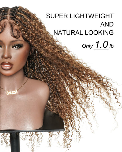 Lulu - Small Head Friendly Glueless Curly Boho Braided Wig (Small Cap Size for Petite Head)