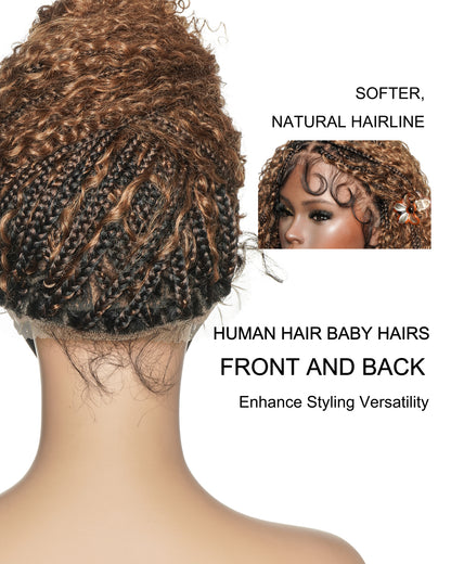 Lulu - Bora Bora Pre Bleached HD Full Lace Human Hair Curly Wave Boho Box Braided Wig