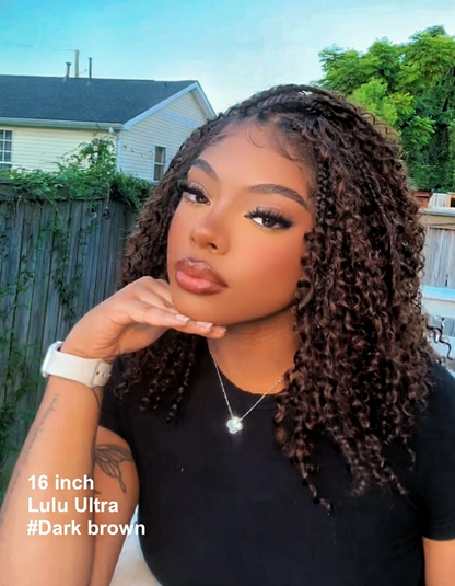 Lulu - Bora Bora Pre Bleached Swiss HD Full Lace Human Hair Curly Wave Boho Box Braided Wig