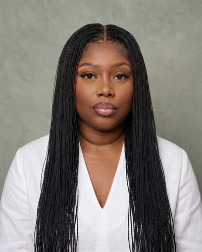 Mica - 26" & 36" Pre Bleached Swiss HD Full Lace Knotless Micro Senegalese Twist Wig 799 Strands
