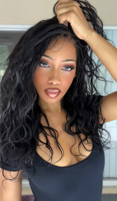 Black 1B loose body full lace boho braided wig JALIZA Michelle