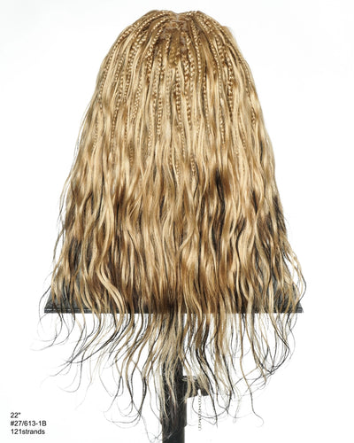 Michelle Salon-Style Two-Tone Honey & Jet Boho Box Braided Wig
