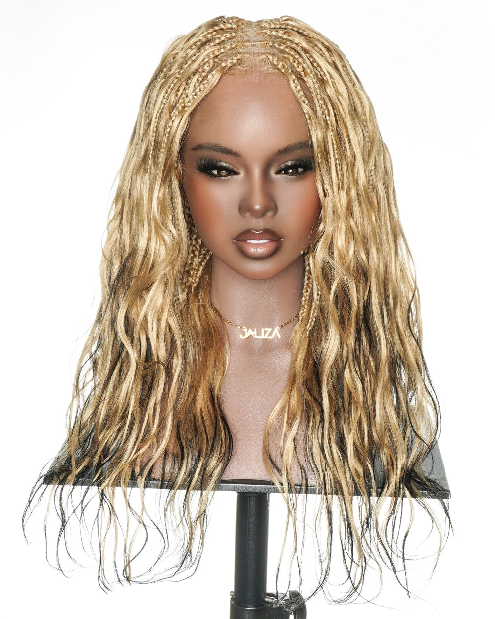 Michelle Salon-Style Two-Tone Honey & Jet Boho Box Braided Wig