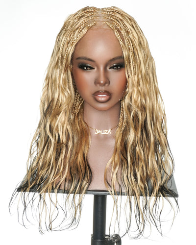 Michelle Salon-Style Two-Tone Honey & Jet Boho Box Braided Wig