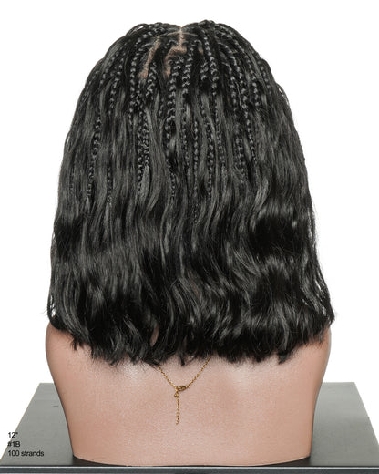 Michelle Bob 12"Human Hair Body Wave Pre Bleached HD Full Lace Boho Box Braids