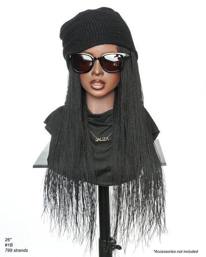 26"/ 36" Pre Bleached HD Full Lace Knotless Micro Box Braided Wig 799 Strands