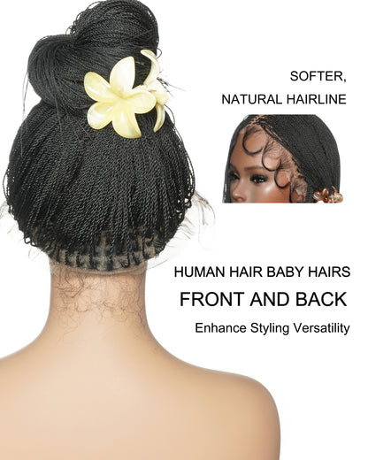 26"/ 36" Pre Bleached HD Full Lace Knotless Micro Box Braided Wig 799 Strands