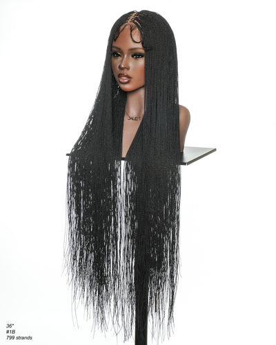 Mica - 26" & 36" Pre Bleached Swiss HD Full Lace Knotless Micro Senegalese Twist Wig 799 Strands