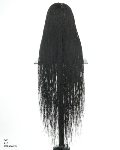 Mica - 26" & 36" Pre Bleached Swiss HD Full Lace Knotless Micro Senegalese Twist Wig 799 Strands