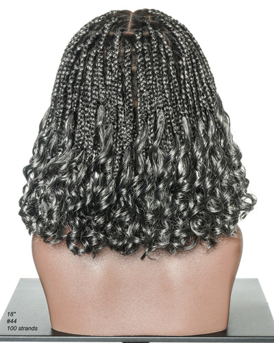 Nina - Small Head Friendly Glueless Braided Wig With Curly Ends (Small Cap Size for Petite Head)