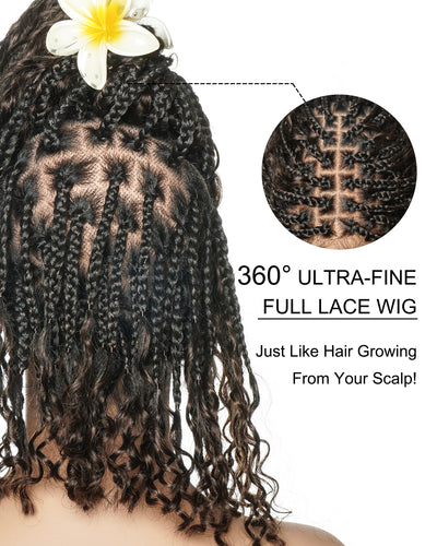 Gloria 12" Bob - JALIZA Slip-On™ Glueless Elastic Lace Water Wave Boho Braided Wig