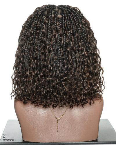 Gloria 12" Bob - JALIZA Slip-On™ Glueless Elastic Lace Water Wave Boho Braided Wig