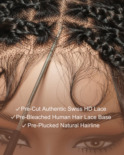 Gloria 12" Bob - JALIZA Slip-On™ Glueless Elastic Lace Water Wave Boho Braided Wig