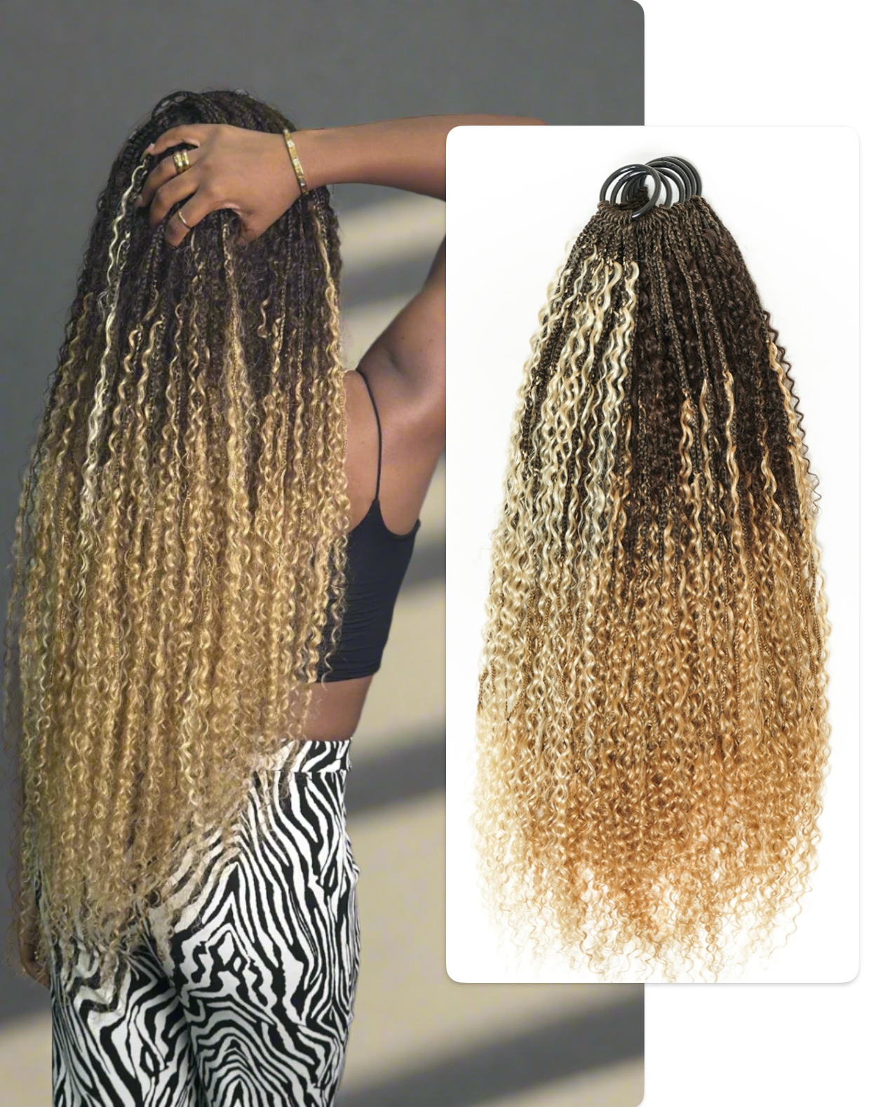 30" Mix Color #4/27 613 Crochet Boho Box Braids - Solana Style  (110 Strands/pack)