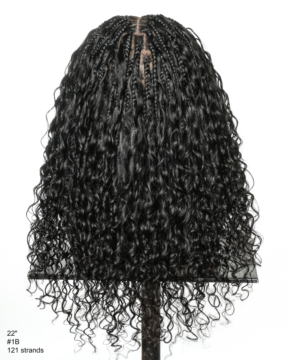 Tiana - 22" Bora Bora Dark Brown #4 Pre Bleached Human Hair Curls HD Full Lace Boho Box Braided Wig