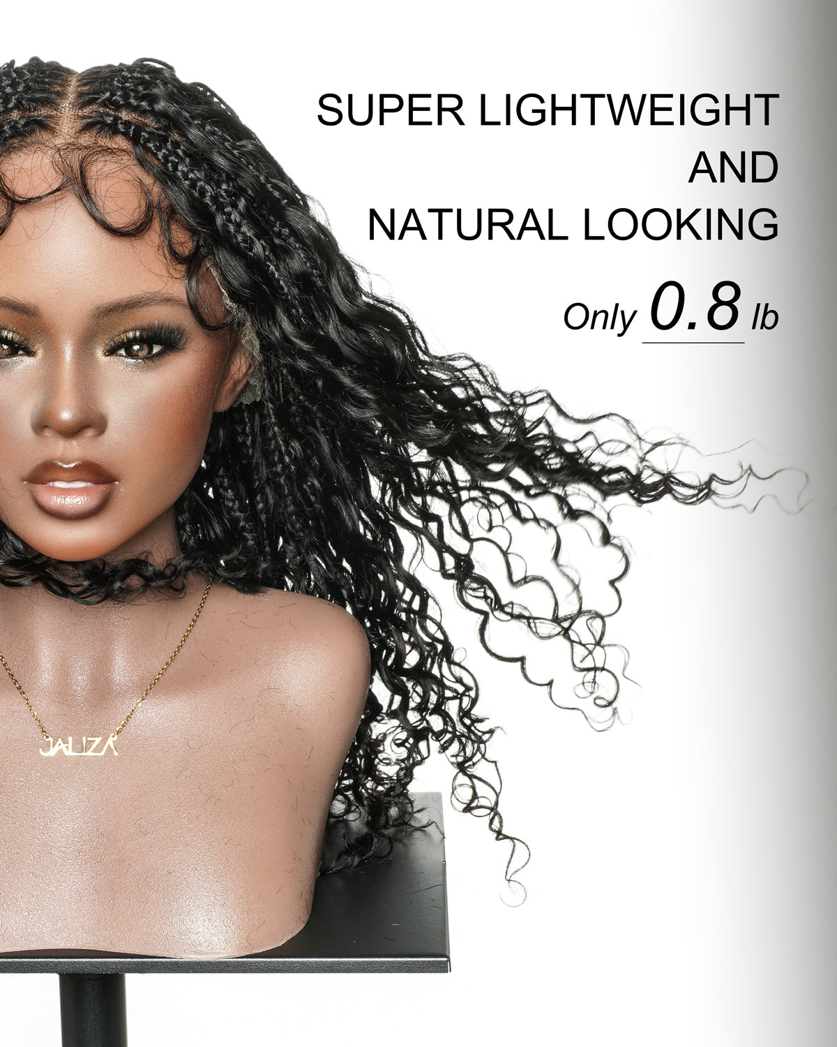 Tiana - 22" Bora Bora Dark Brown #4 Pre Bleached Human Hair Curls HD Full Lace Boho Box Braided Wig