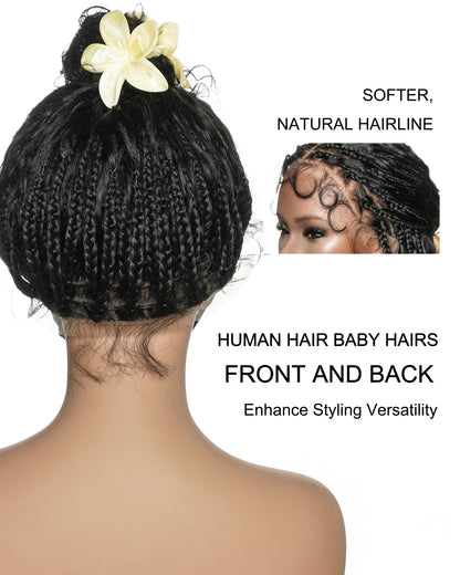 Tiana - 22" Bora Bora Dark Brown #4 Pre Bleached Human Hair Curls HD Full Lace Boho Box Braided Wig