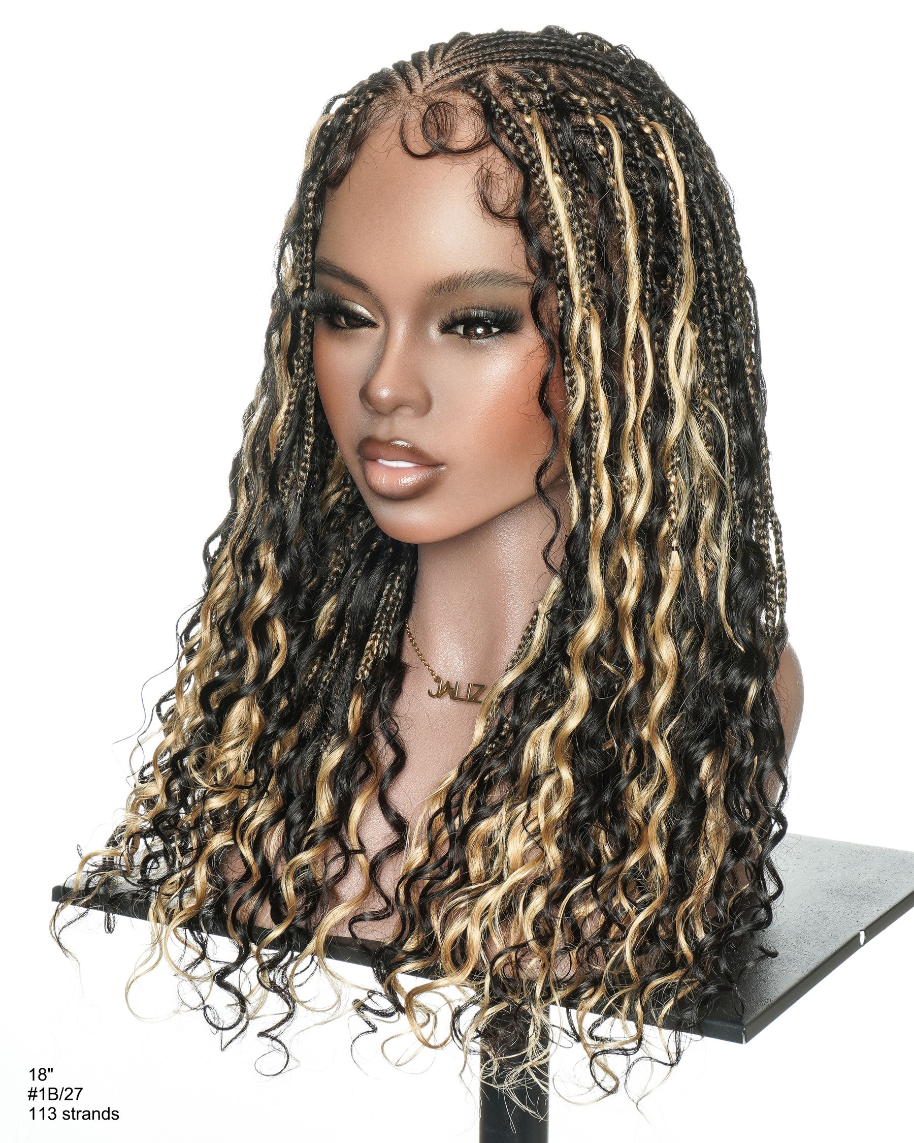 Avery 18" Blend Color Fulani Human Hair Braided Wig