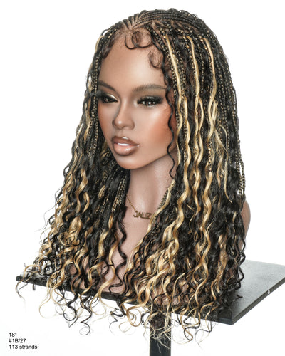 Avery 18" Blend Color Fulani Human Hair Braided Wig