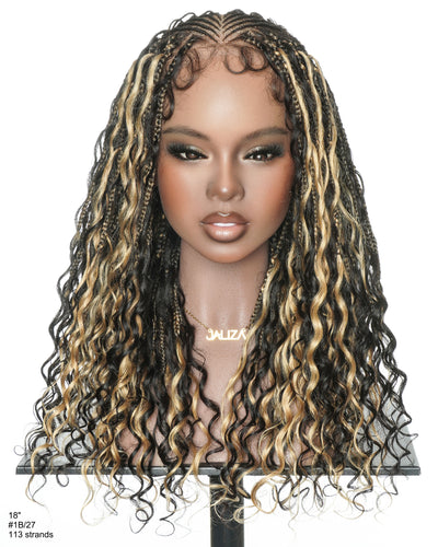Avery 18" Blend Color Fulani Human Hair Braided Wig