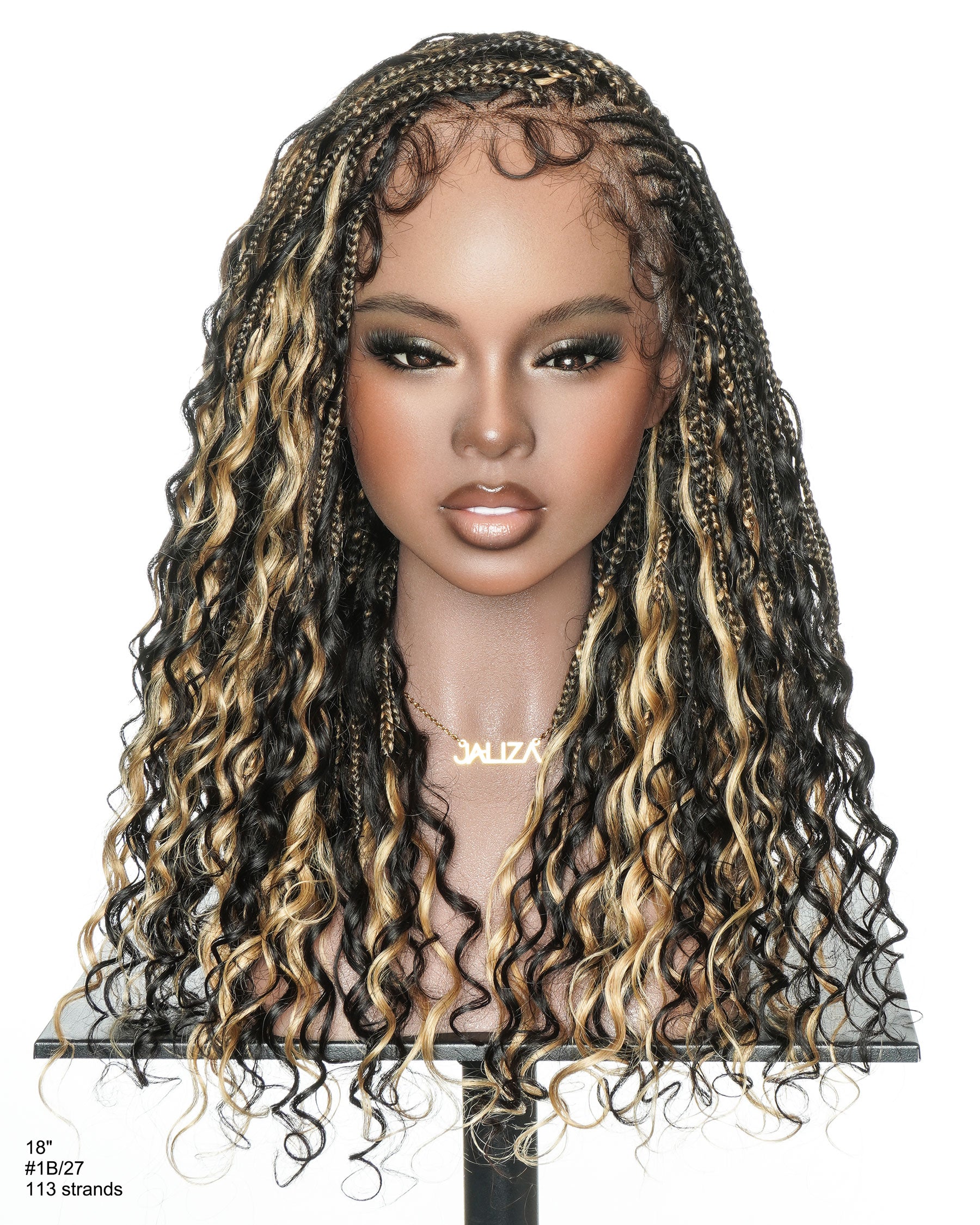 Avery 18" Blend Color Fulani Human Hair Braided Wig